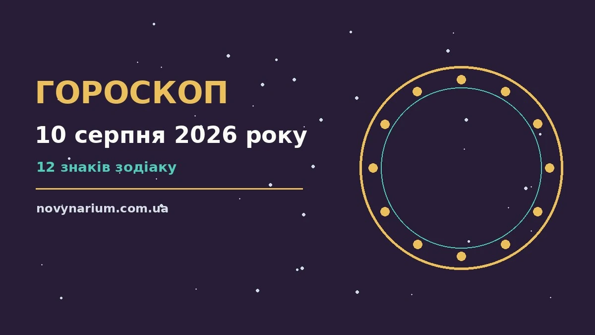 Гороскоп на 10 серпня 2026 року: важливі сигнали дня для впевненого початку дня