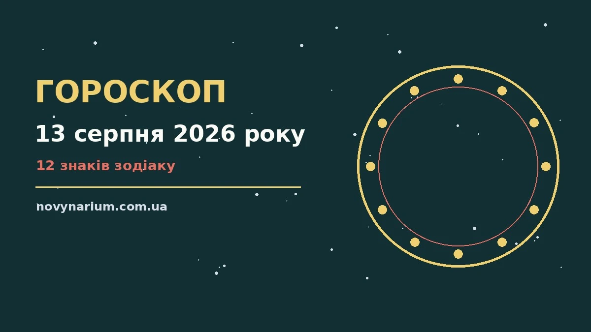 Гороскоп на 13 серпня 2026 року: важливі сигнали дня для впевненого початку дня