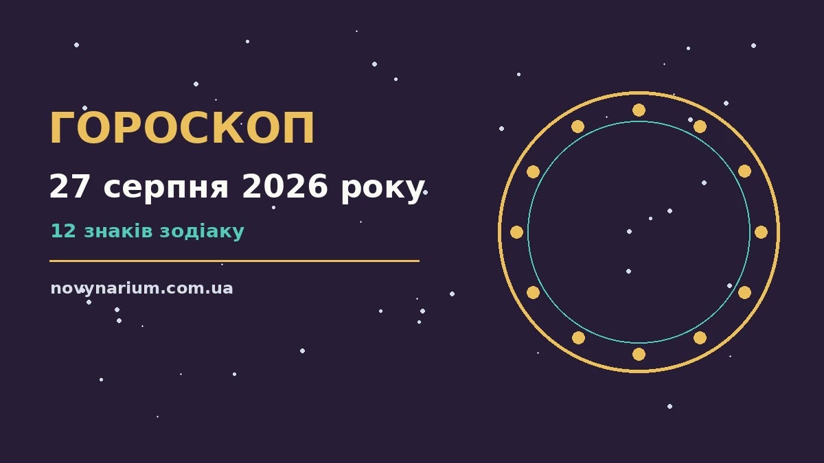 Гороскоп на 27 серпня 2026 року: символічне зображення знаків зодіаку на тлі ранкового неба